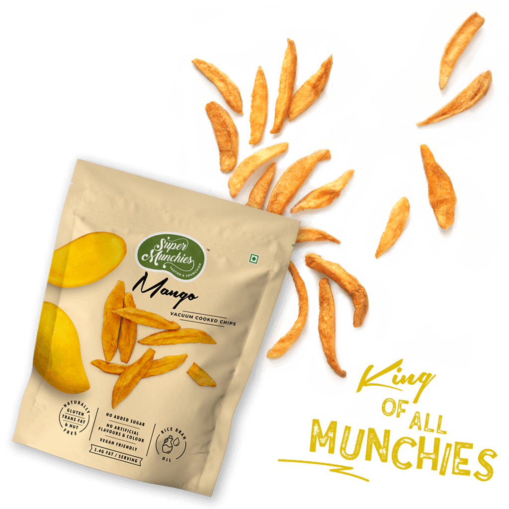 Super Munchies Vacuum Cooked MANGO Chips, Vegan Healthy Snacks, Gluten-Free & Nut-Free (Pack of 8 X 50G)